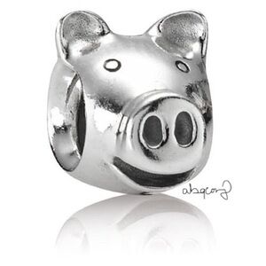 EUC Pandora 790214 Sterling Silver Pig Animal Charm